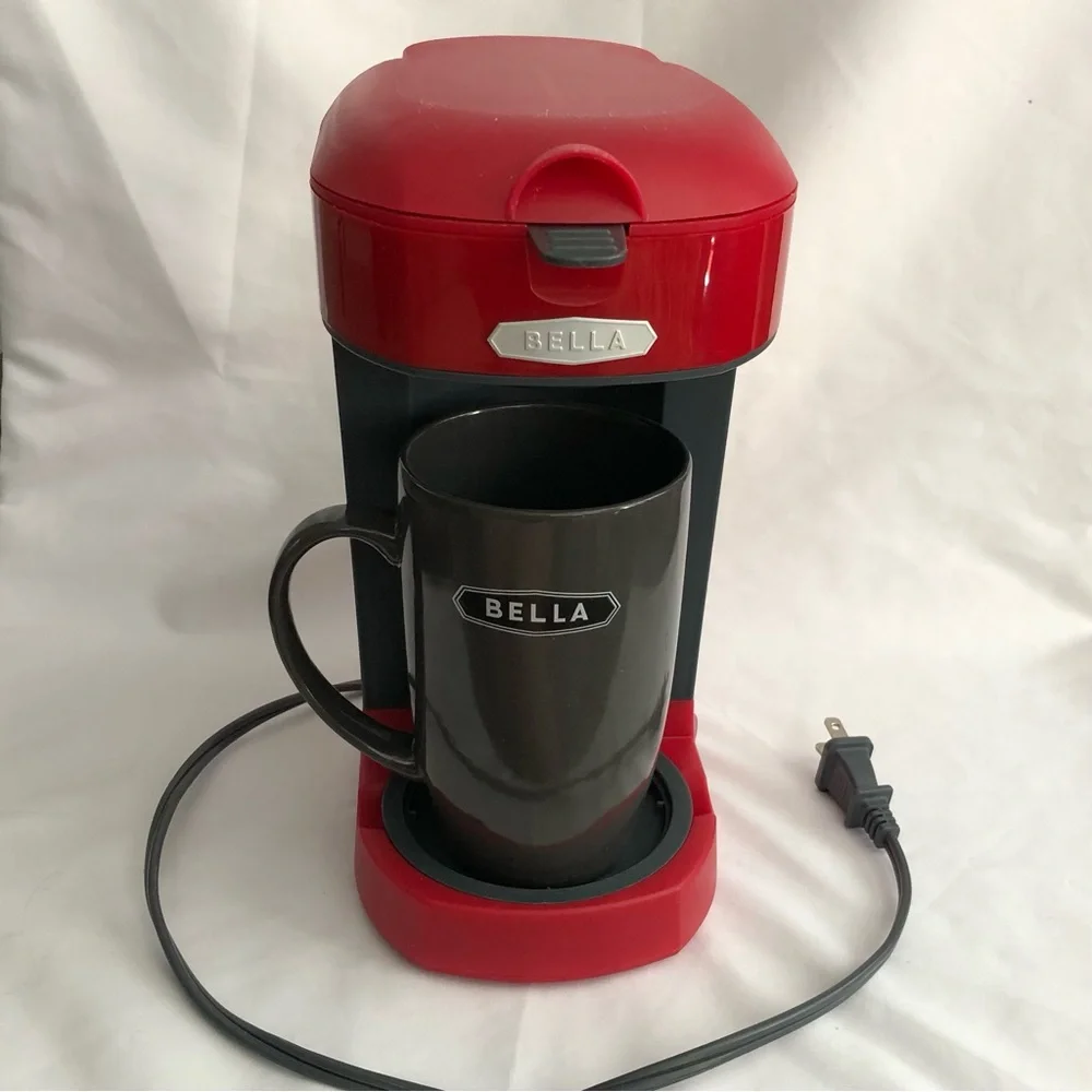 Bella One Cup Electric Coffee Maker and Mug, Red - Picture 1 of 9